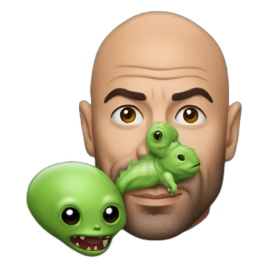 Joe Rogan holding Alien sticker