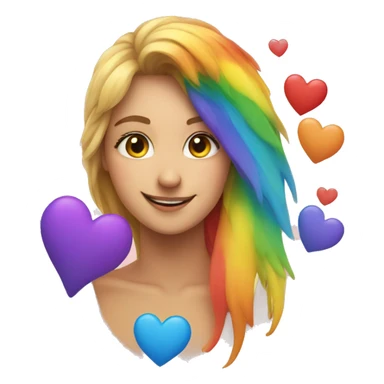 Rainbow hearts  sticker