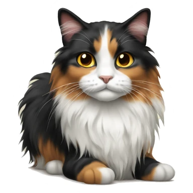 Long haired calico cat sticker