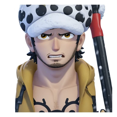 trafalgar law in the snow sticker