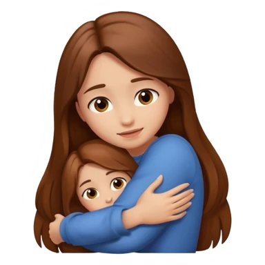 Hug(girl:brown long hair) sticker
