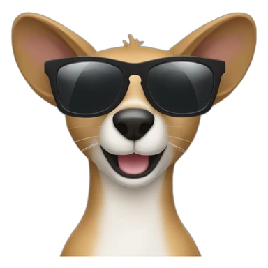 kangourou black sunglasses sticker