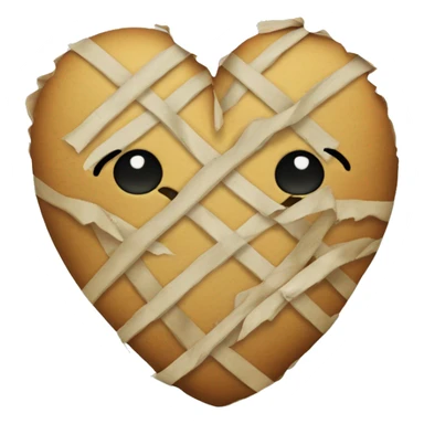 A broken heart taped up sticker