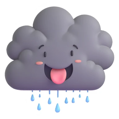 a sad rain cloud sticker