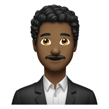 Young man Black hair and mustache  sticker