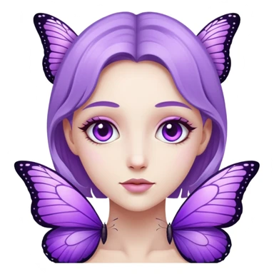 LILA and purple butterfly sticker