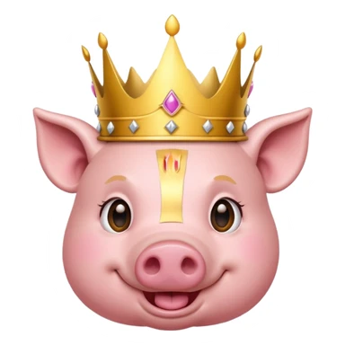 A pig wears crown  sticker