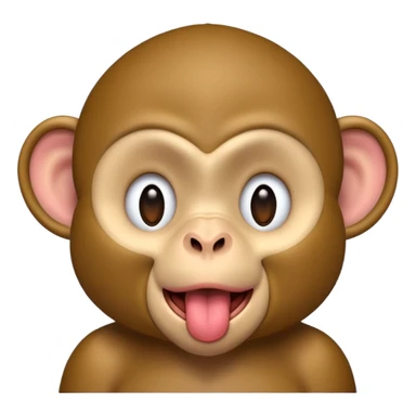 monkey with eyes closed sticking out tongue sticker