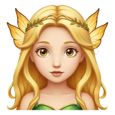 Female fairy with golden hair and golden eyes  sticker
