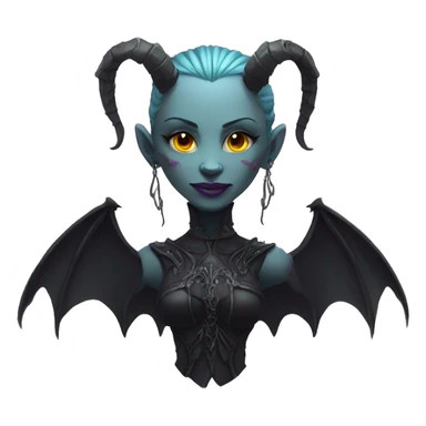 Demonia con grandes alas sticker
