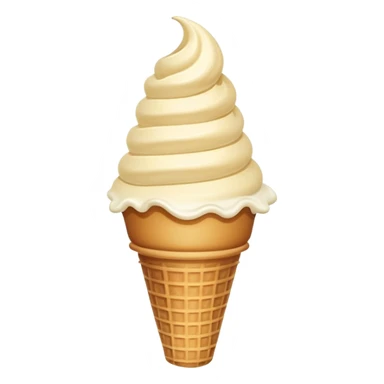 Vintage style simple ice cream cone like early emoji design sticker
