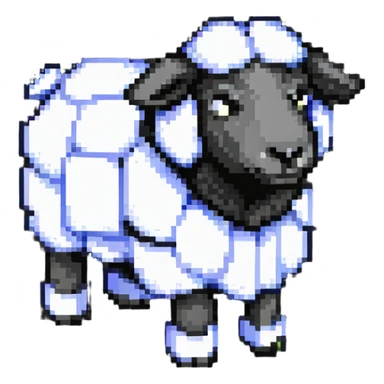 Minecraft sheep made out of square blocks, looks exactly like in the game sticker