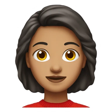 brunette woman red sweater sticker