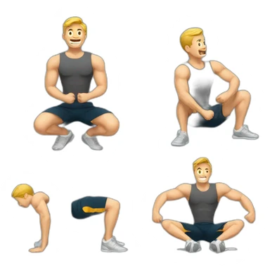 man doing sit-ups sticker