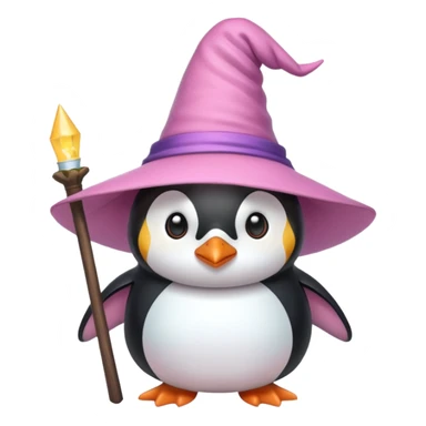 Penguin With Light Pink Witch Hat  sticker