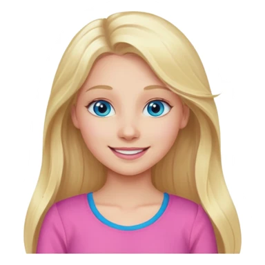 Aurora with long blonde hair, blue eyes, pink outfit sticker