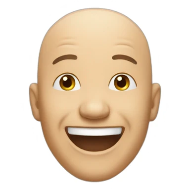 a bald man laughing sticker