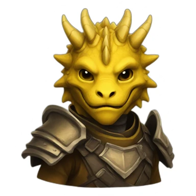 Yellow dragonborn sticker