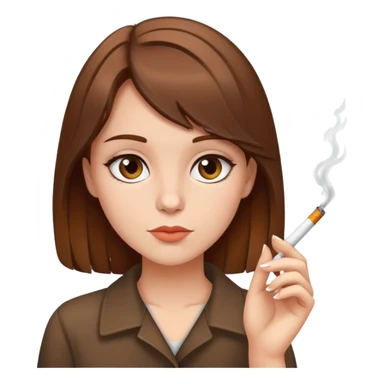 Girl with brown hair and cigarette sticker