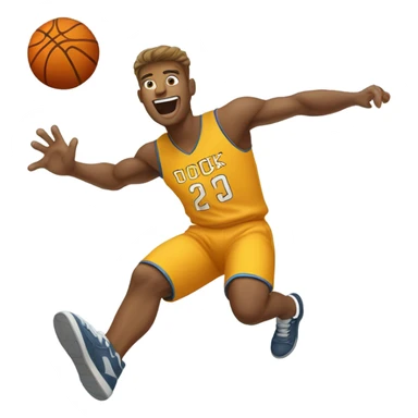 Caucasian dunking a basketball  sticker