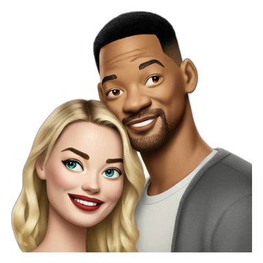Margot robbie and will smith sticker
