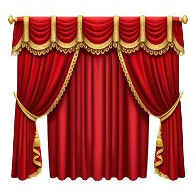 Simple, opened red curtains  sticker