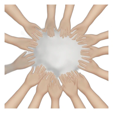circle of white skin hands sticker