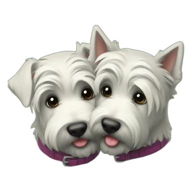 Two black Scottish terrier kissing sticker