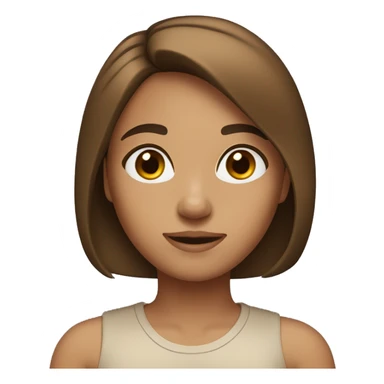 tan girl with straight mid-length brown hair and brown eyes sticker