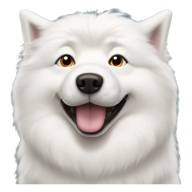 samoyed dog with a mole in the right eye  sticker