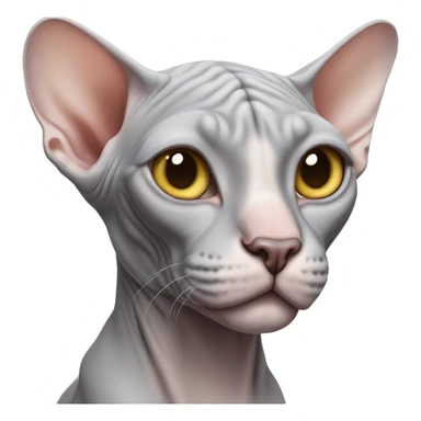light gray Sphynx cat sticker