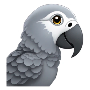 fluffy african grey parrot sticker