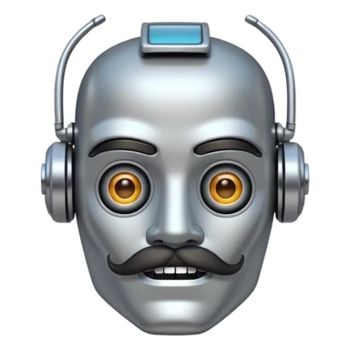 Fabian mexican robot with mustache sticker