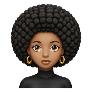 black girl with afro sticker