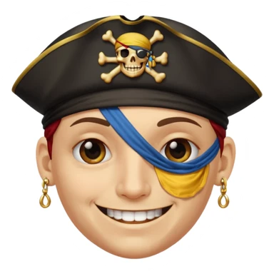 Eye patch pirate with earring, one eye covered
 sticker