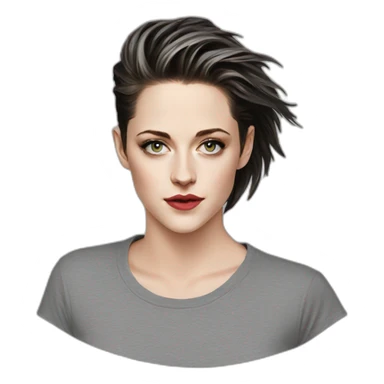 Kristen stewart gray round neck t-shirt sticker