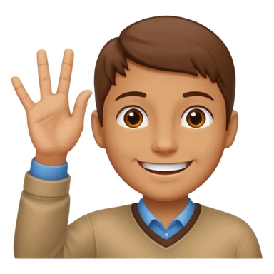 saying hello avatar up hand sticker