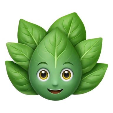 Spinach with eyes and smile without human face sticker
