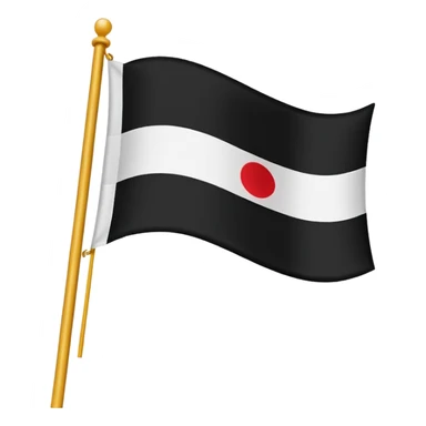 Two colored flag, white on top and black on bottom. sticker
