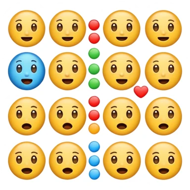 Faça 6 emojis com várias expressões como se estivesse explicando algo  sticker