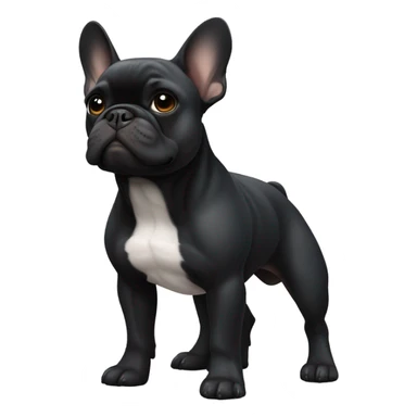 Black French bulldog  sticker