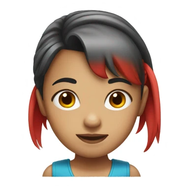 girl with red ponytail and bangs sticker