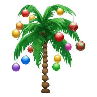 Palm tree with Christmas balls sticker