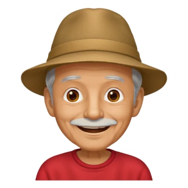 old guy with hat and red shirt sticker