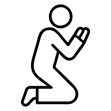simple outlined icon of a man praying sticker