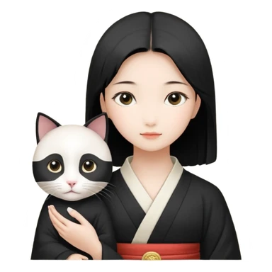 黑頭髮層咖啡色頭髮 微自然捲長髮 劉海妹妹頭 大眼睛戴咖啡色隱眼 身穿白色制服 白色口罩 sticker