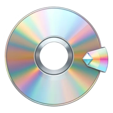 diamond CD emoji in minimalist style with a CD case sticker