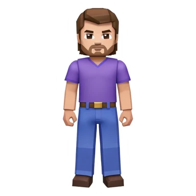 Jack Black as Minecraft Steve, blocky character with brown hair, blue shirt, and purple pants sticker