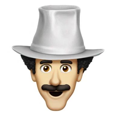 borat wearing a cheese hat sticker