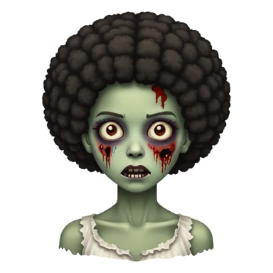 girl zombie with afro  sticker
